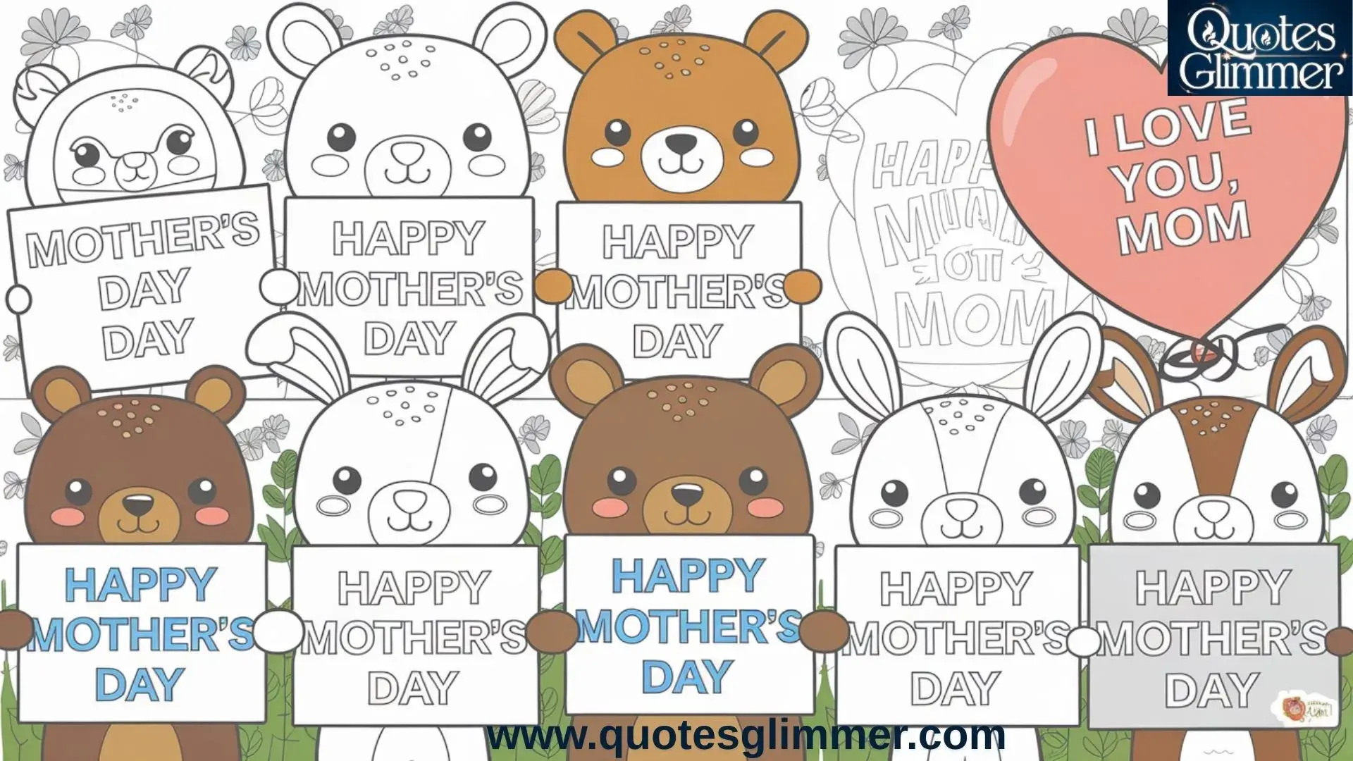 8 Mother’s Day Coloring Pages Free – Cute Kids Quotes