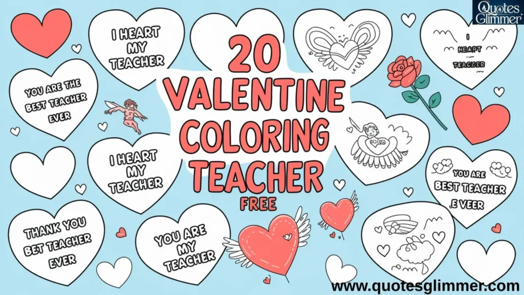 20 Valentine Coloring Messages for Teacher Free Printable 🎨💖