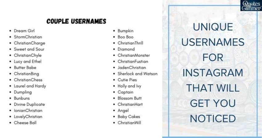 Unique Couple Names for Instagram