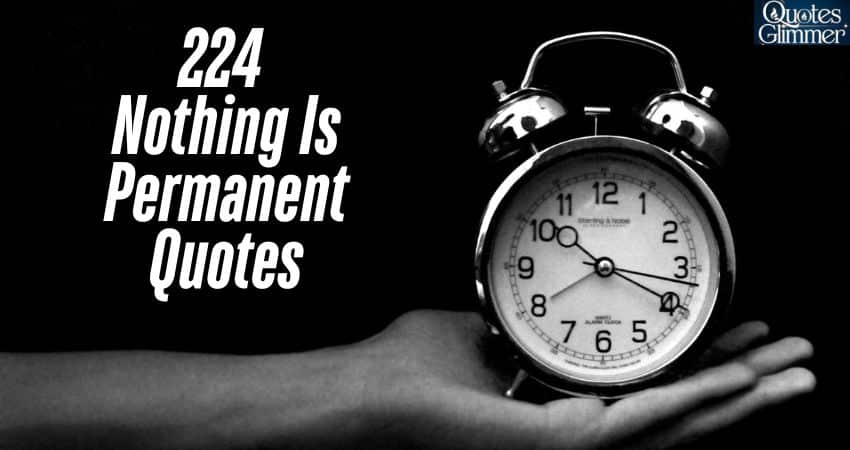 224+ Nothing Is Permanent Quotes